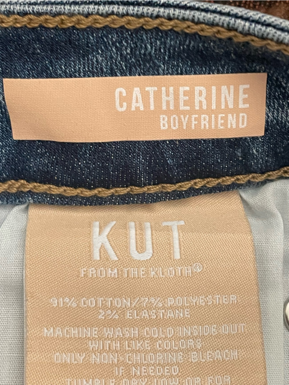 NWT KUT Catherine Boyfriend Straight-Leg Medium Wash Jeans Women Size 14 - Picture 10 of 10
